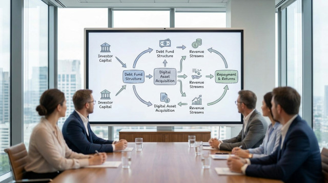 Diagrama de flujo de la inversión en fondos de deuda para activos digitales