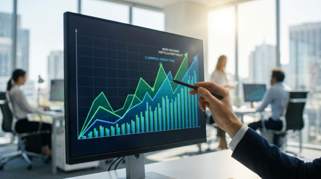 Gráfico de rentabilidad de carteras de micro-seguros digitales