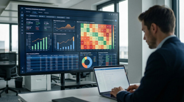 Dashboard de gestión de inversiones en seguros digitales
